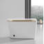 Toilette blanche et blanche avec garniture en métal brossé 
