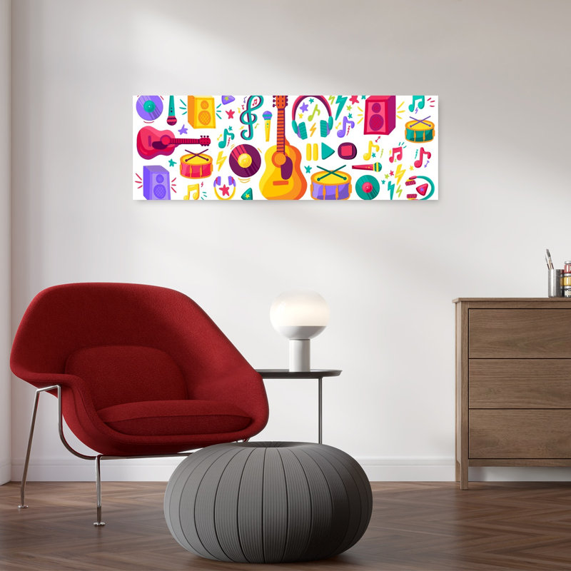 «Vibrant Music Collection», art mural abstrait coloré et vibrant, H 12 po x l 36 po
