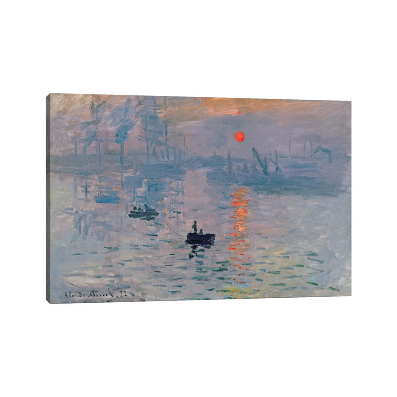 Impression: Sunrise, 1872 by Claude Monet - Painting on Canvas, 20.32 cm H x 30.48 cm W, Wrapped Canvas