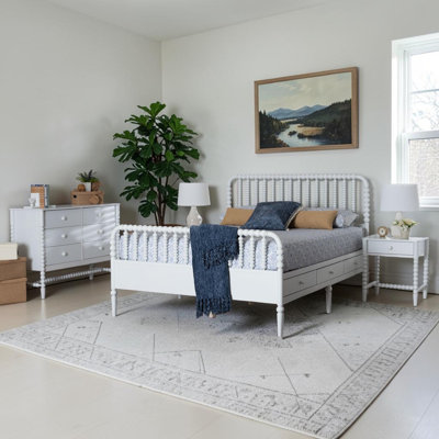 Ensemble de chambre à coucher complet Rowley 4 pièces blanc