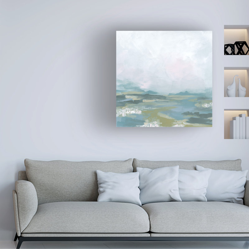 Bolognaise «Blue Fields I» sur toile, H 35 po x l 35 po