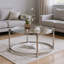 Table basse ronde moderne en verre trempé 32 po-1945251373