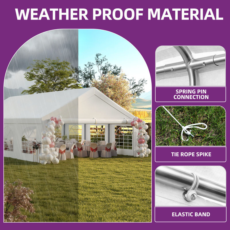 ​20 FTx 30 FT Heavy Duty Carport & Party Tent with Storage Bag, 20 FT W x 30 FT D