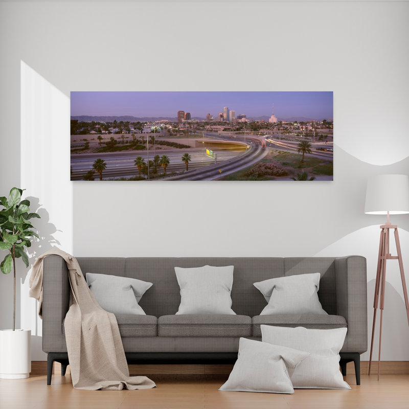 «Skyline Phoenix Az Usa», art contemporain de l'architecture du lever du soleil, H 60 po x l 20 po
