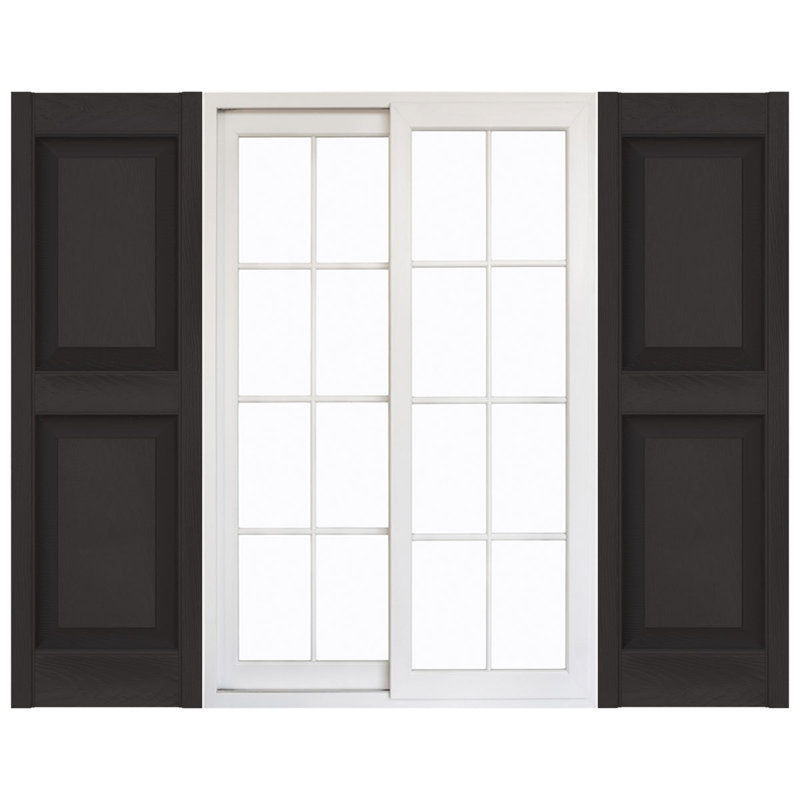 Mid-America Vinyl, TailorMade Panels, Raised Panel Shutters, w/Shutter-Loks, Black, 12", 34"
