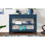 Console de style Mid-Century en bois massif avec 2 tiroirs et 2 tablettes, idéale pour le salon, la cuisine et le rangement du vestibule