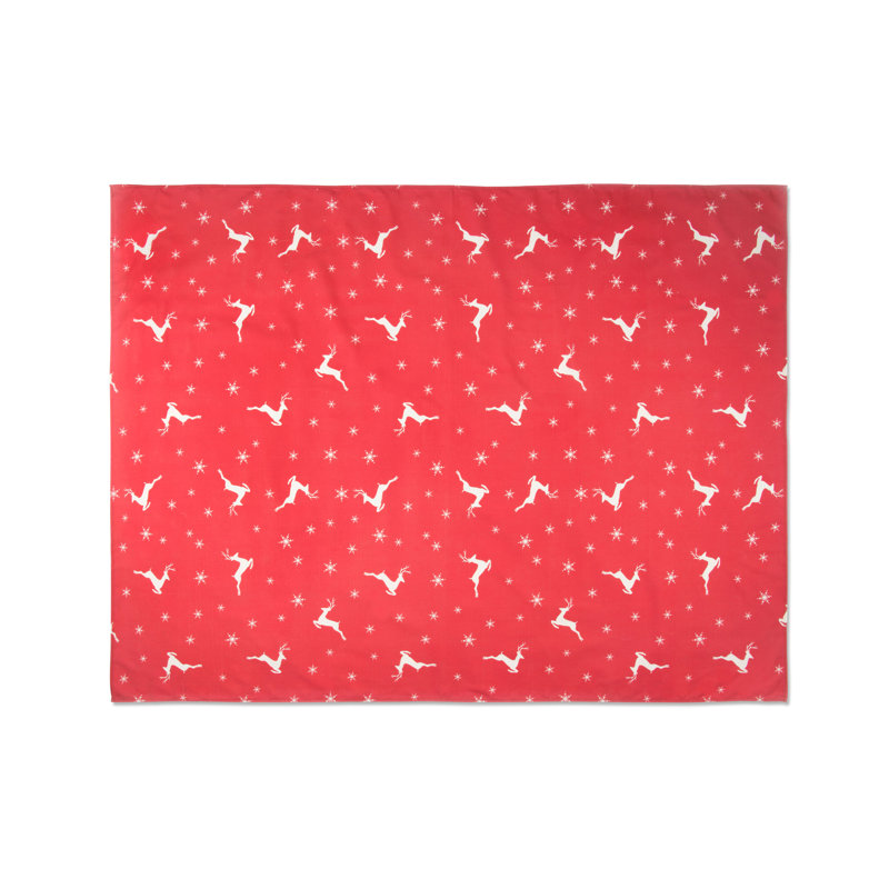 Excelsa table cloth made in italy Nordic Christmas woven cotton 140x240 cm red, 180cm L x 140cm W