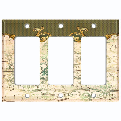 Patterned 3 - Gang Toggle Light Switch Standard Wall Plate