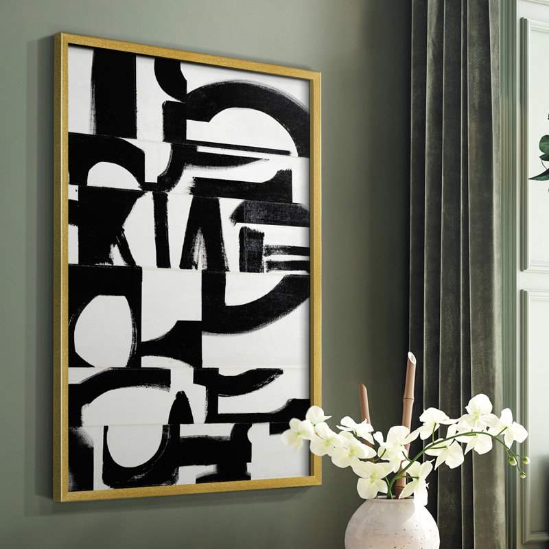 Prosperous Elements V10 Framed Print - Solid Wood, Gold, 10" H x 8" W