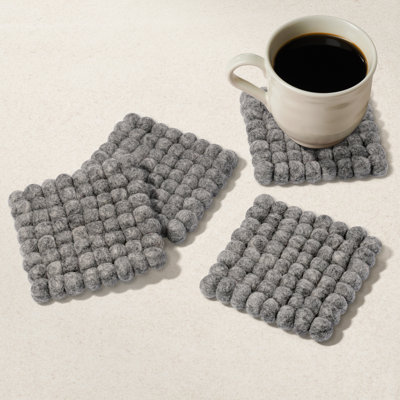  Sous-verres en laine MODWOOL (ensemble de 4, gris clair)