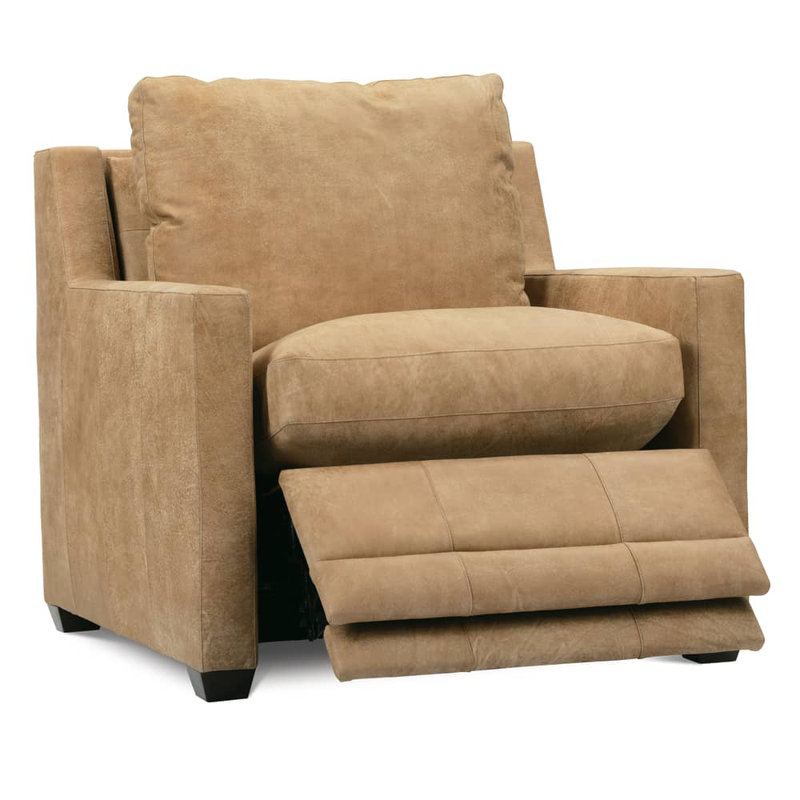 Sylvie Leather Zero Wall Power Recliner, Medium Wood