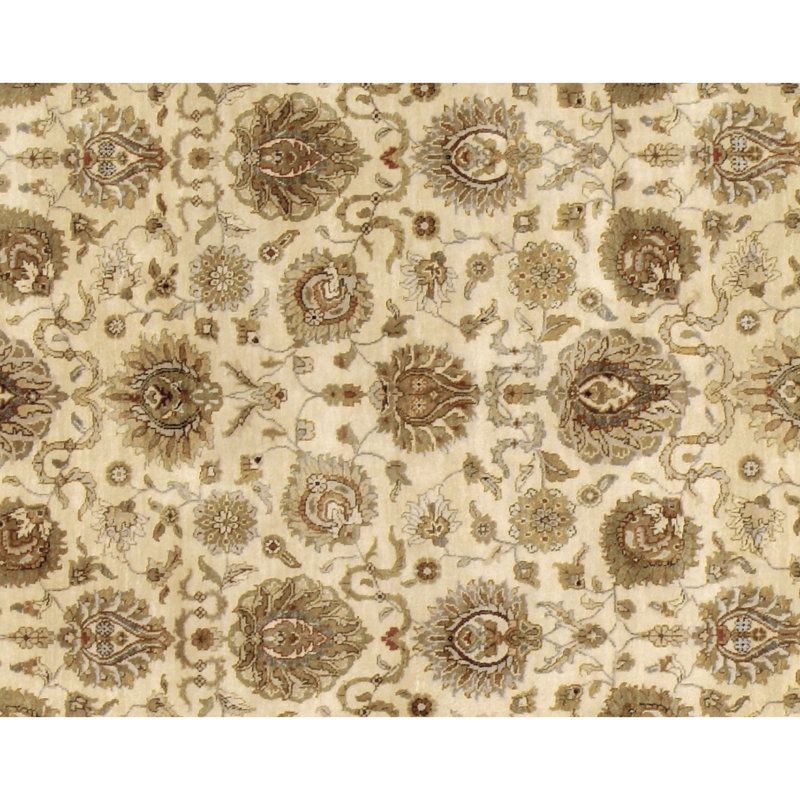 Hand Knotted Wool Oriental Area Rug in Brown/Cream, Rectangle 12' x 15'