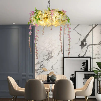 21 Inch Black Plant Creative Pendant Light, Living Room Light, Kitchen Island Light