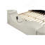 Grand lit masseur multifonctionnel Zoya en bois et similicuir beige