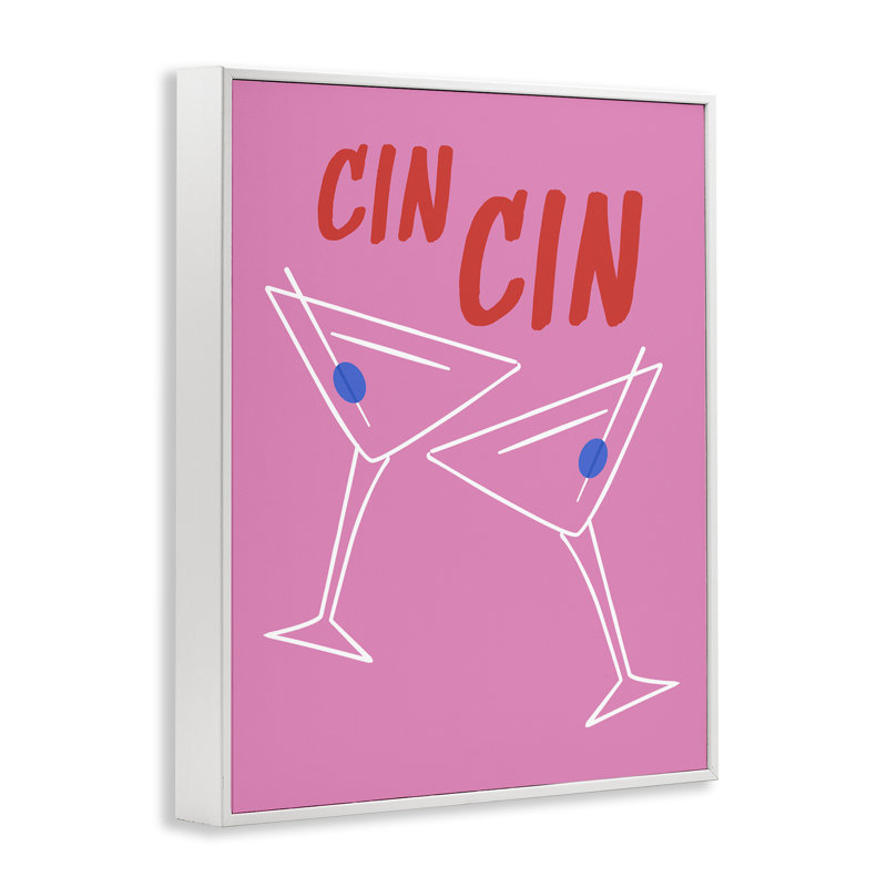  Cin Cin Martinis, estampe numérique de House of Lulu, H 30 po x l 24 po, Estampe numérique encadrée blanc bord de mer