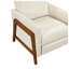 Fauteuil inclinable classique beige à dossier inclinable, revêtement en similicuir et structure en contreplaqué