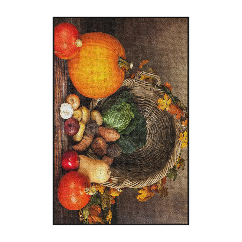 Tapis brun en coton citrouille, Rectangle 3 pi x 5 pi