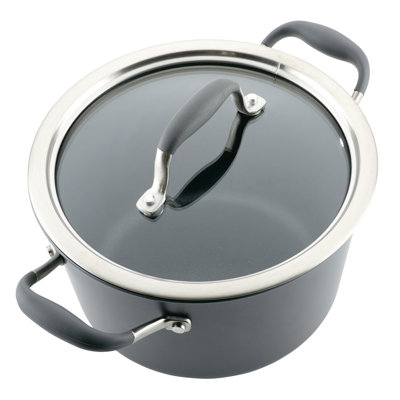 Anolon Advanced Home Hard-Anodized Nonstick Tapered Sauce Pan/Saucepot, 4.5-Quart