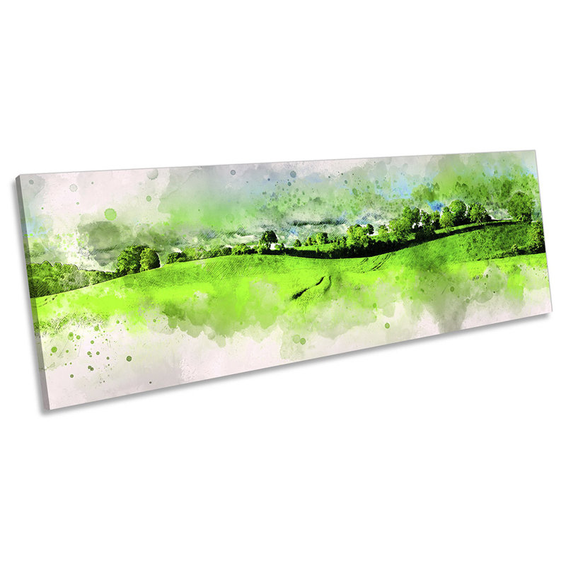 Rolling Hills Countryside Modern - Wrapped Canvas Panoramic Print, 30.48cm H x 91.44cm W