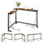 Console étroite avec hauteur réglable (24,3 po à 32,7 po) et 2 prises de courant Table de couloir en L derrière le canapé-1015153761
