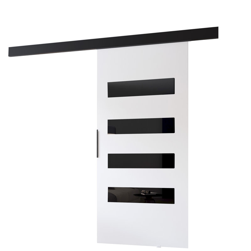 Sliding Door Prim F, Interior Door, 106cm x 205cm, White/Black