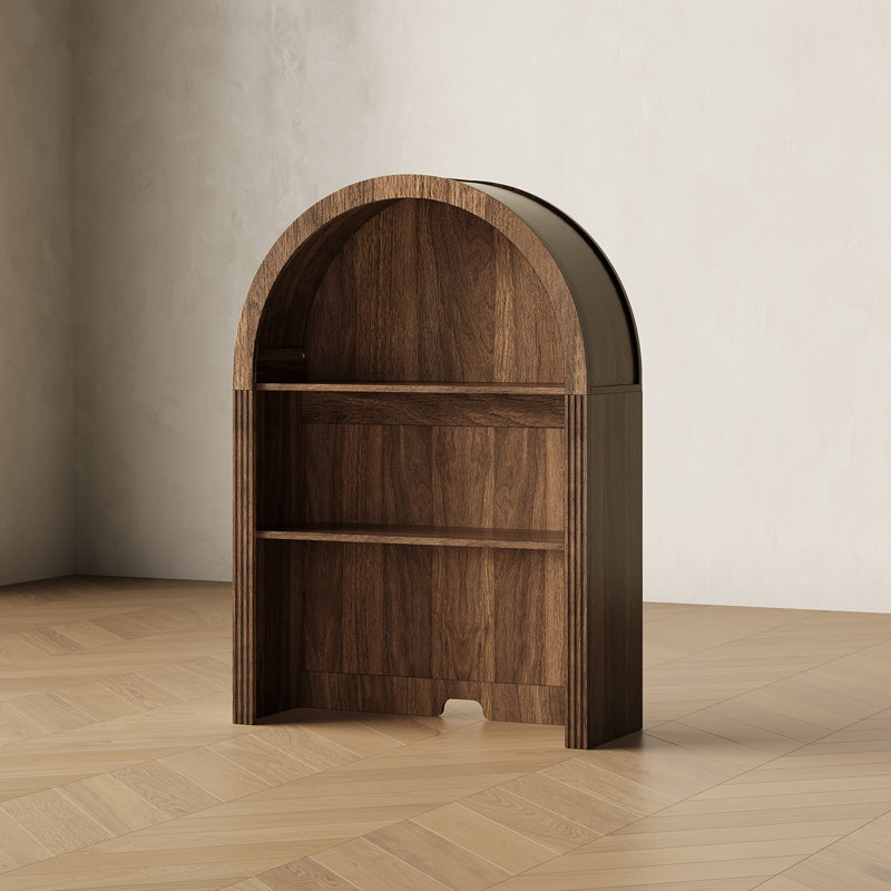 Armoire haute haute arquée, noire, Noyer