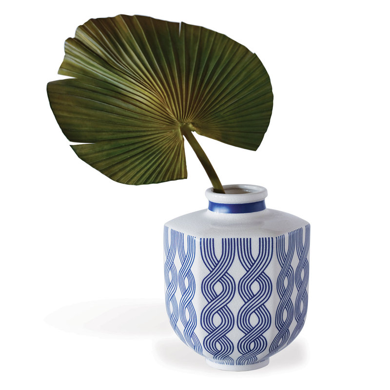 Evelyn Blue and Cream Porcelain Table Vase