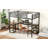 Twin XL Metal Loft Bed With Desk And Shelves, Loft Bed With Ladder And Guardrails