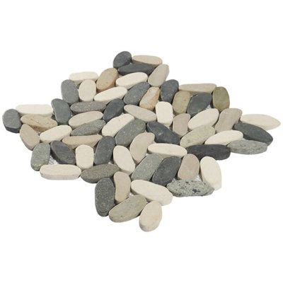 Nature Oval Raja Blend Pebble Mosaic Tile