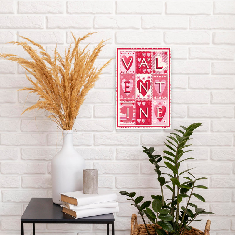 Art mural abstrait romantique fantaisiste avec cœur, 18" H x 12" W