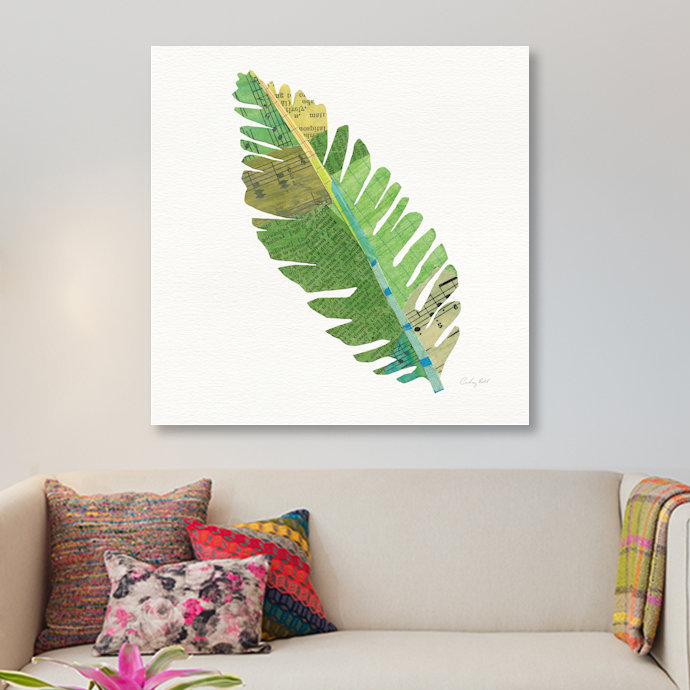 « tropical fun palms iv », impression sur toile, H 48 po x l 48 po x P 1,5 po, Pas de tapis, Toile tendue