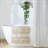Woven Texture Stripe Bath Rug Natural 22X58"
