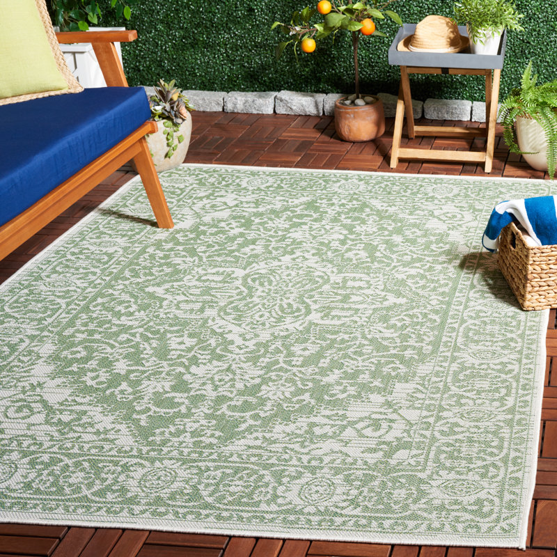 Mirla Performance Machine Washable Oriental Indoor/Outdoor Area Rug, Rectangle 5'3" x 7'6"