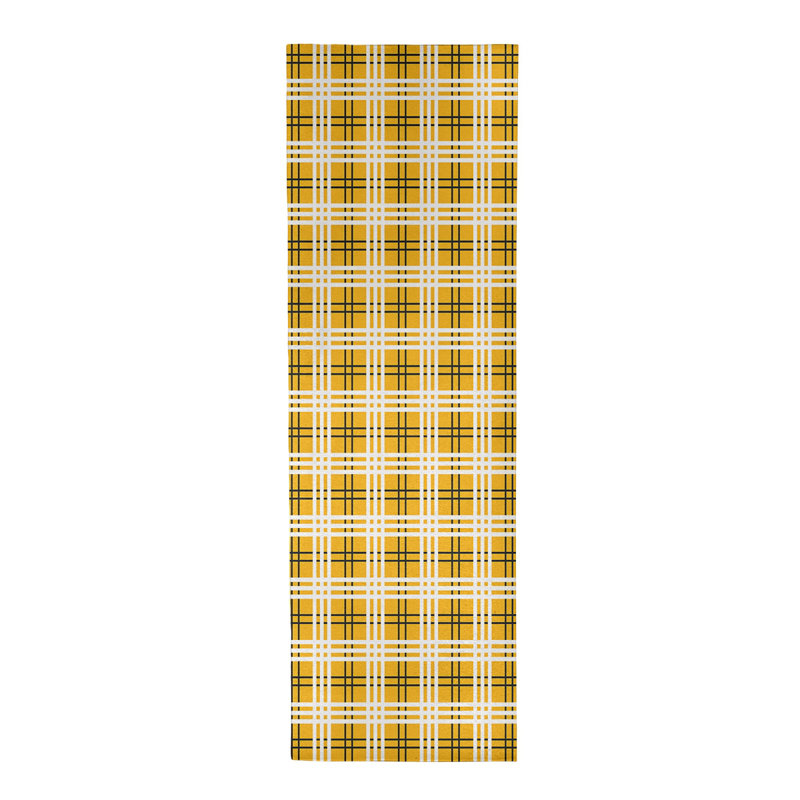 Tapis jaune à carreaux, Tapis de couloir 2 pi 6 po x 8 pi
