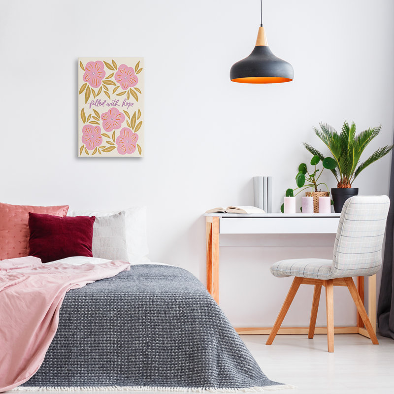 Art mural sur toile "Florals Fills With Hope", conception par Amanda Houston, H 24 po x l 16 po