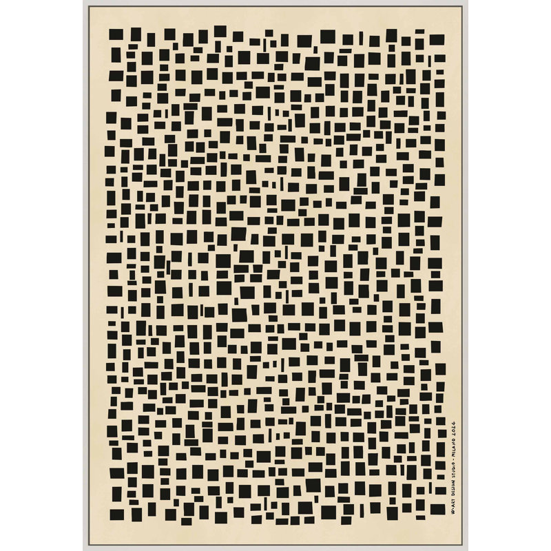 Geometric Scatter II by Romina Gadler - Framed Wall Art, 50" H x 35" W, White Framed Canvas