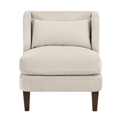 Taupe Living Room Chair With Attached Back Cushion And 50.75Lb Package Weight Modern Accent In High Foam 7" Leg Height