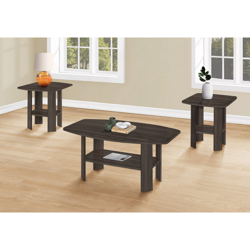 Ensemble de table, 3 pièces, décor, salon, transitionnel, Chêne