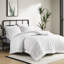 Édredon pour lit double / grand 3 pièces avec 2 taies décoratives - blanc, rembourrage doux 350G / m²