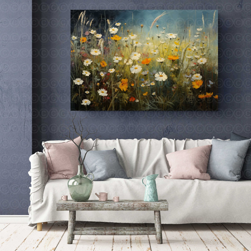 Thicket, fleurs sauvages, art mural sur toile, art mural, H 16 po x l 24 po