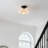 Honalee 10" 1-Light Mid-Century Classic Alabaster/Iron LED Semi Flush Mount-206684242