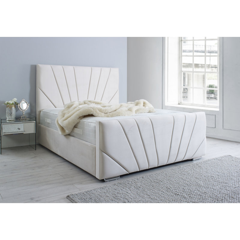 Akevia Upholstered Bed, Single (3'), Beige
