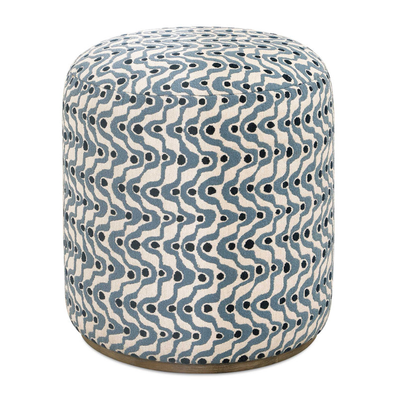 Repose-pieds en tissu bleu Uttermost Cas