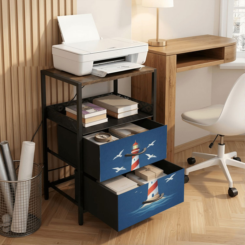 Table de chevet 2 tiroirs avec station de charge, table de chevet avec ports USB et prises USB