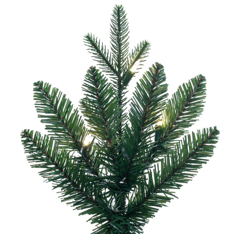 Vickerman 4.5' x 30" Potted Spruce Unlit Artificial Christmas Tree, 6.5' H, Warm White, Yes
