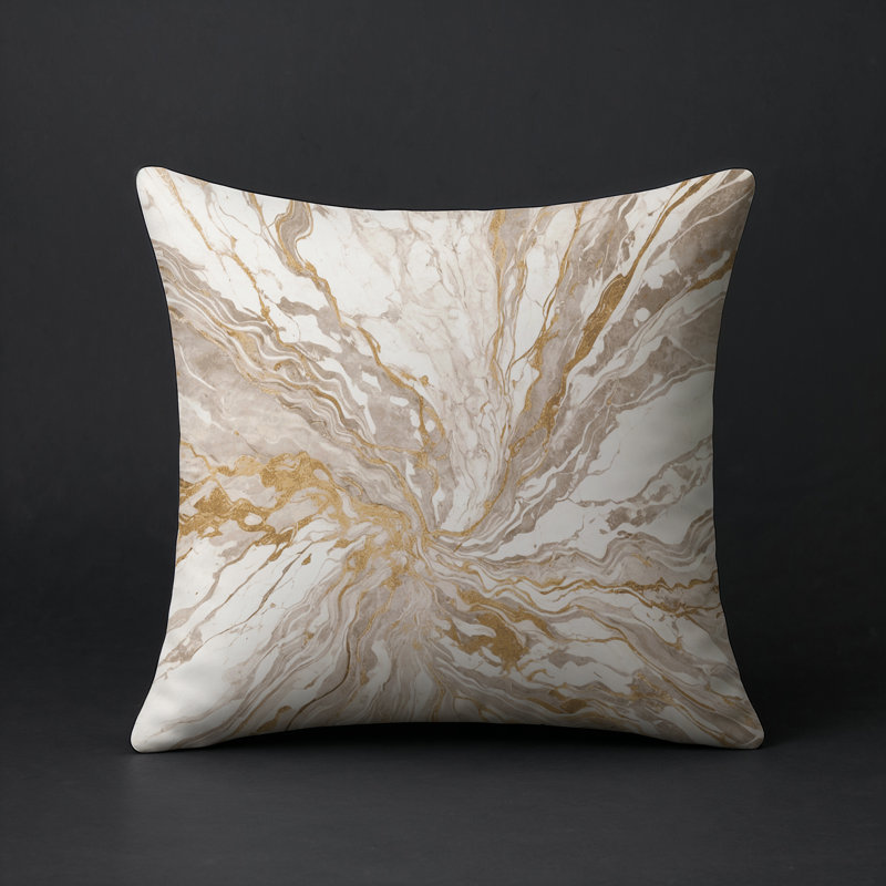 Coussin décoratif intérieur / extérieur gris Modern Modern, Carré 16 po, Gris abstrait 267