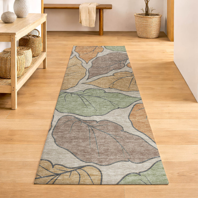 Tapis botanique de qualité supérieure lavable à la machine Mayfield AMF2348, Teal, 5' x 7'6"