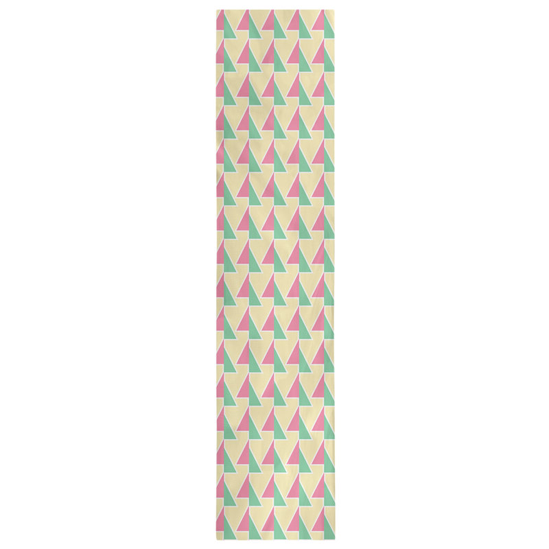 Chemin de table à flèches changeées, 16 po x 90 po, Rose / jaune / vert