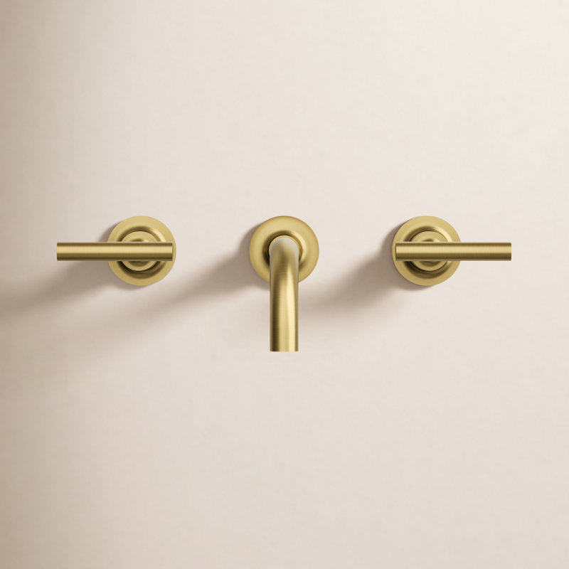 Purist® Wall Mounted Bathroom Faucet, Vibrant Brushed Moderne Brass, Lever Handle