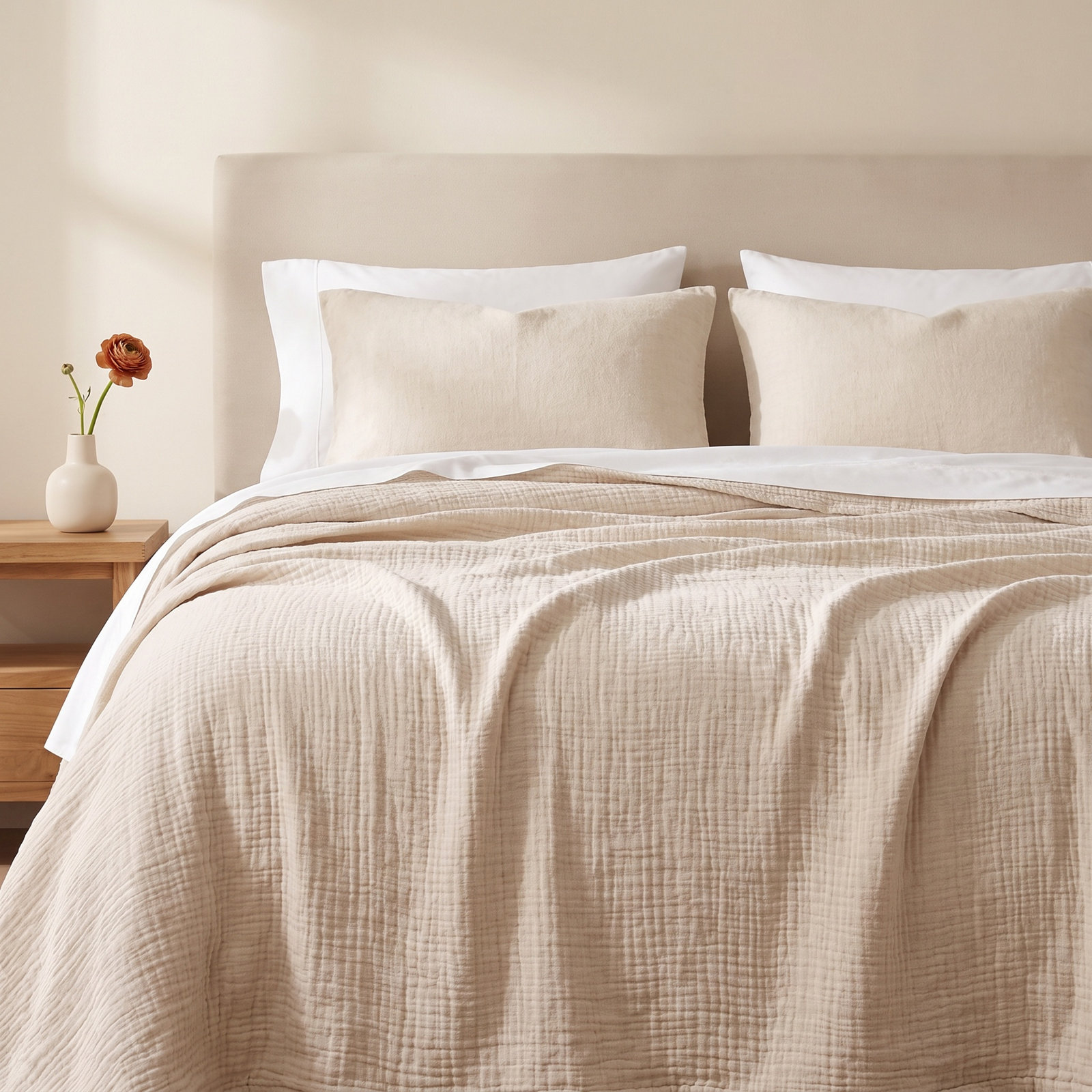 Cotton Voile Throw Blanket, King, Sable